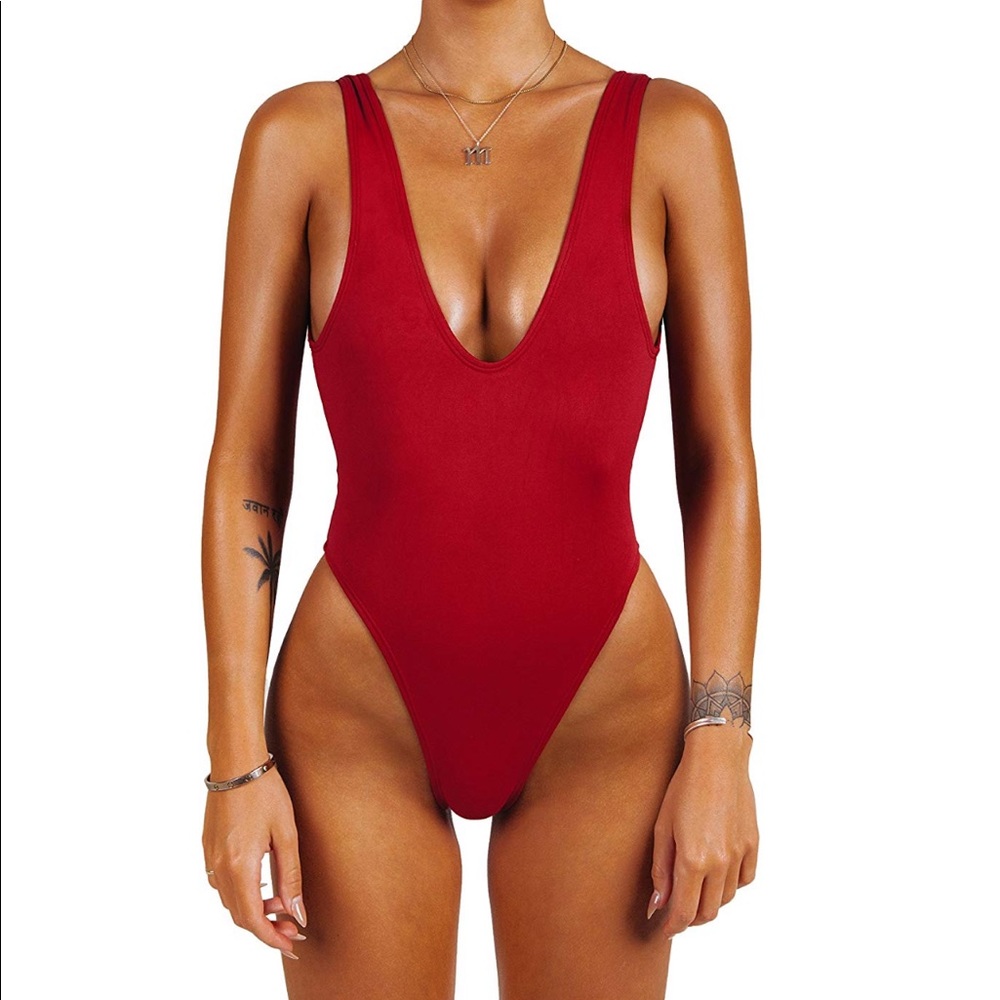 Sexy Red One-Piece Swimsuit
